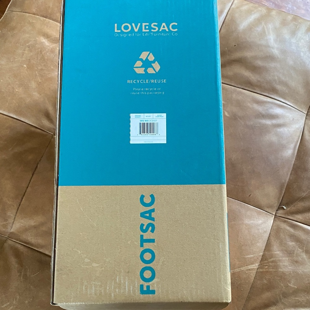 Lovesac Footsac in Teal & Kraft Box